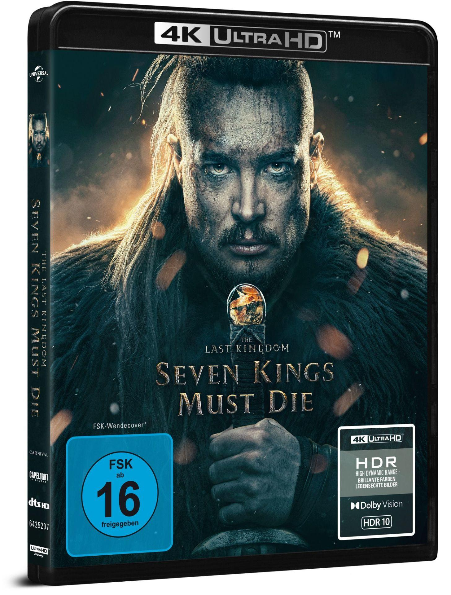Cover von "Seven Kings Must Die" mit Nahaufnahme eines Mannes mit Bart und langen Haaren.