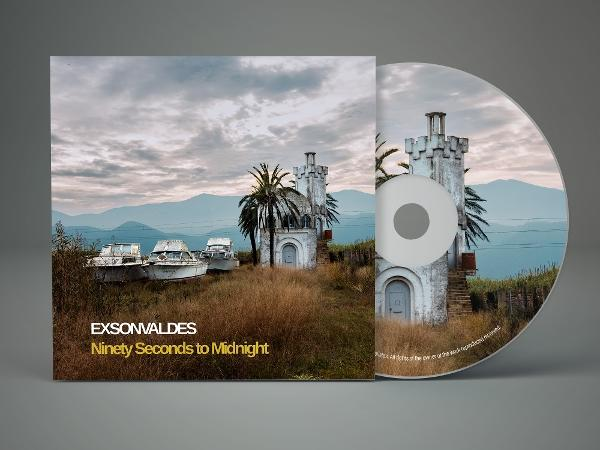 CD-Cover mit Booten und Turm vor Bergen und bewölktem Himmel.