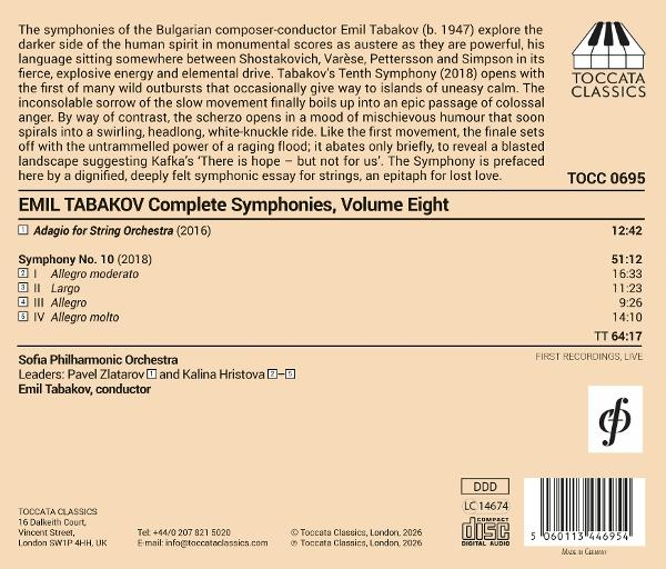 CD-Cover: Emil Tabakov Complete Symphonies, Volume Eight mit Details.