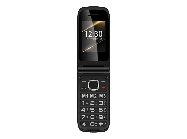 PEAQ PMP 122 4G Big Button Klapphandy, Schwarz