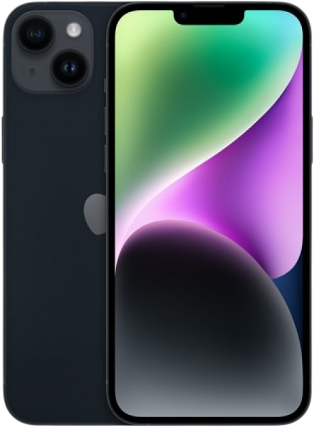 Ekranında renkli duvar kağıdı bulunan, iki kameralı koyu renk iPhone.