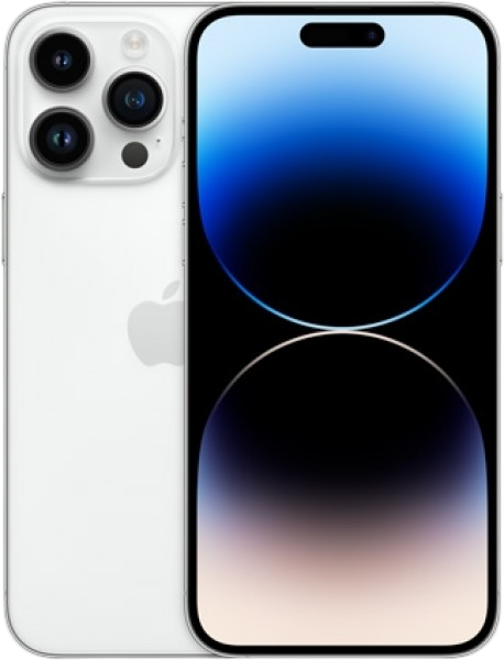 Arkada üç kamerası ve ekranında mavi gradyanı olan beyaz bir iPhone.