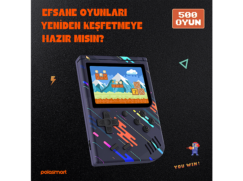 POLO SMART PGM700 500 Yüklü Oyun Şarjlı Gameboy Yeni Nesil El
