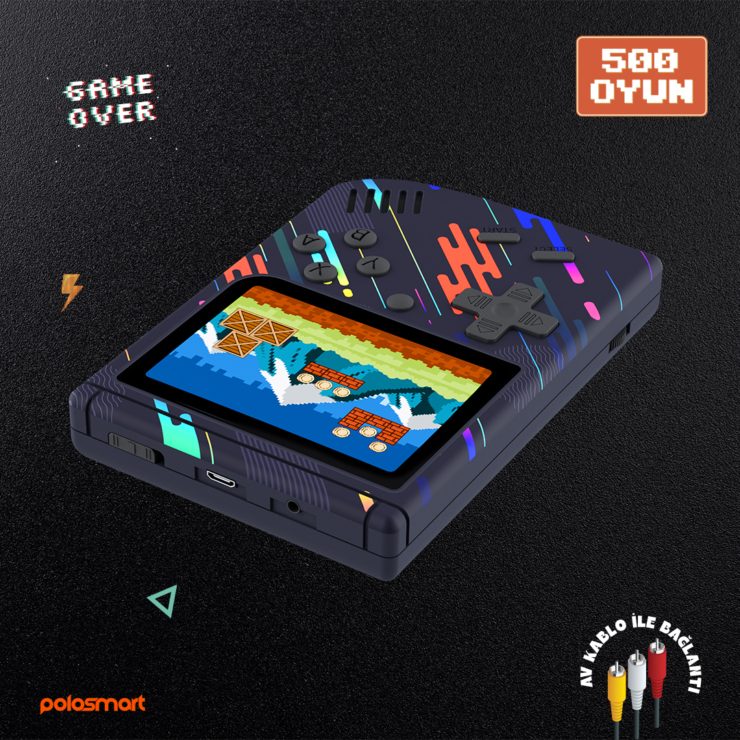 POLO SMART PGM700 500 Yüklü Oyun Şarjlı Gameboy Yeni Nesil El