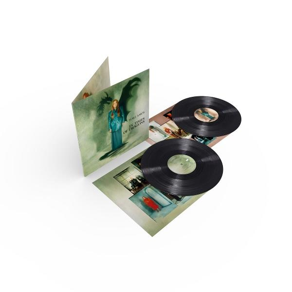 Tori Amos "In Times of Dragons" Vinyl-Cover mit zwei schwarzen Schallplatten.