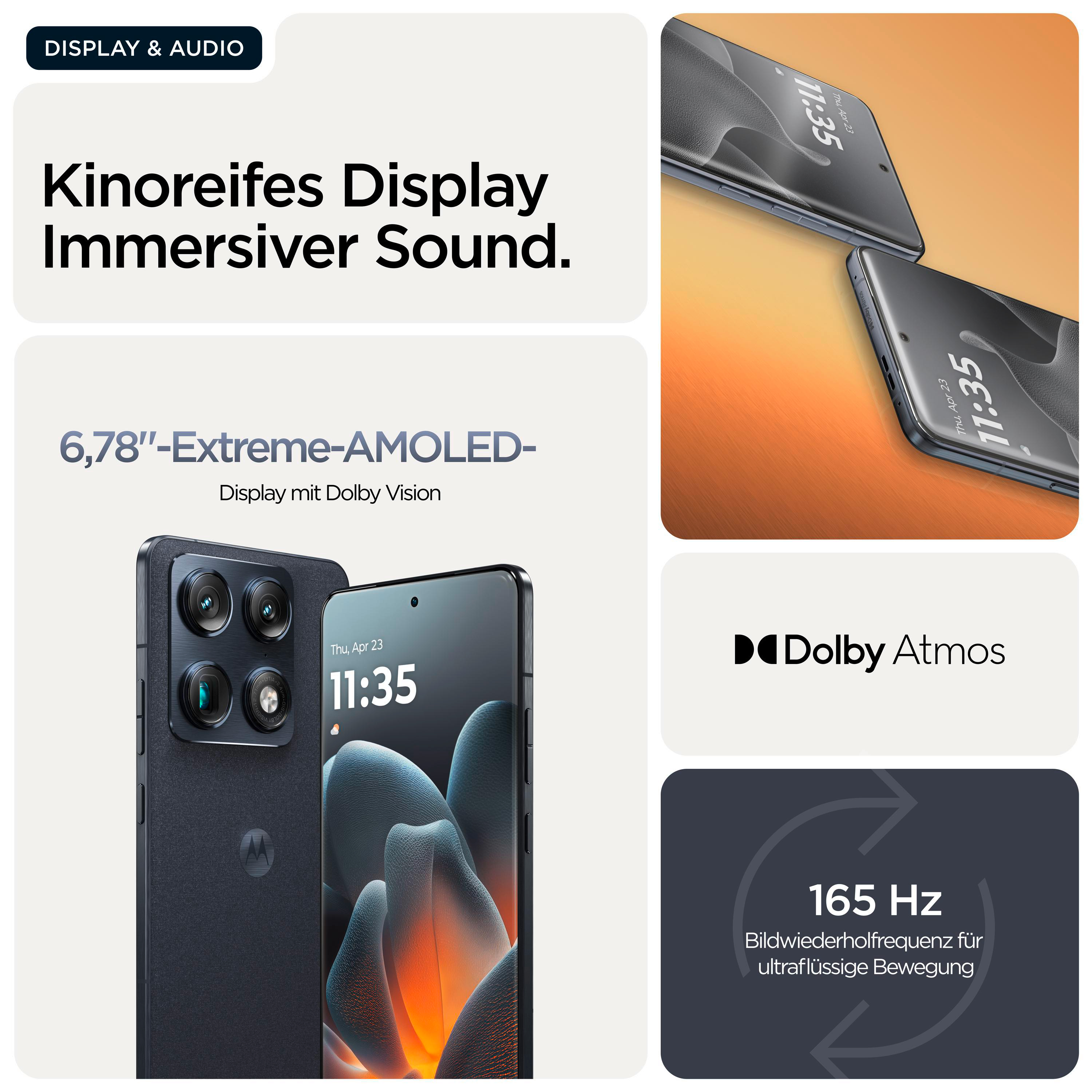 Ein Motorola Handy mit 165Hz Display, Dolby Vision und Atmos Sound.