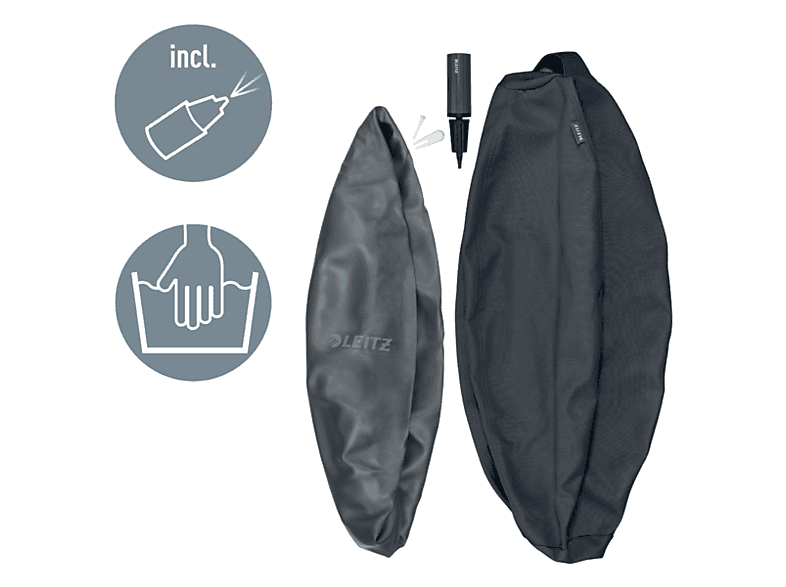 LEITZ Ergo Aktive, mit Anti-Wegroll-Design, 55cm Sitzball, Dunkelgrau