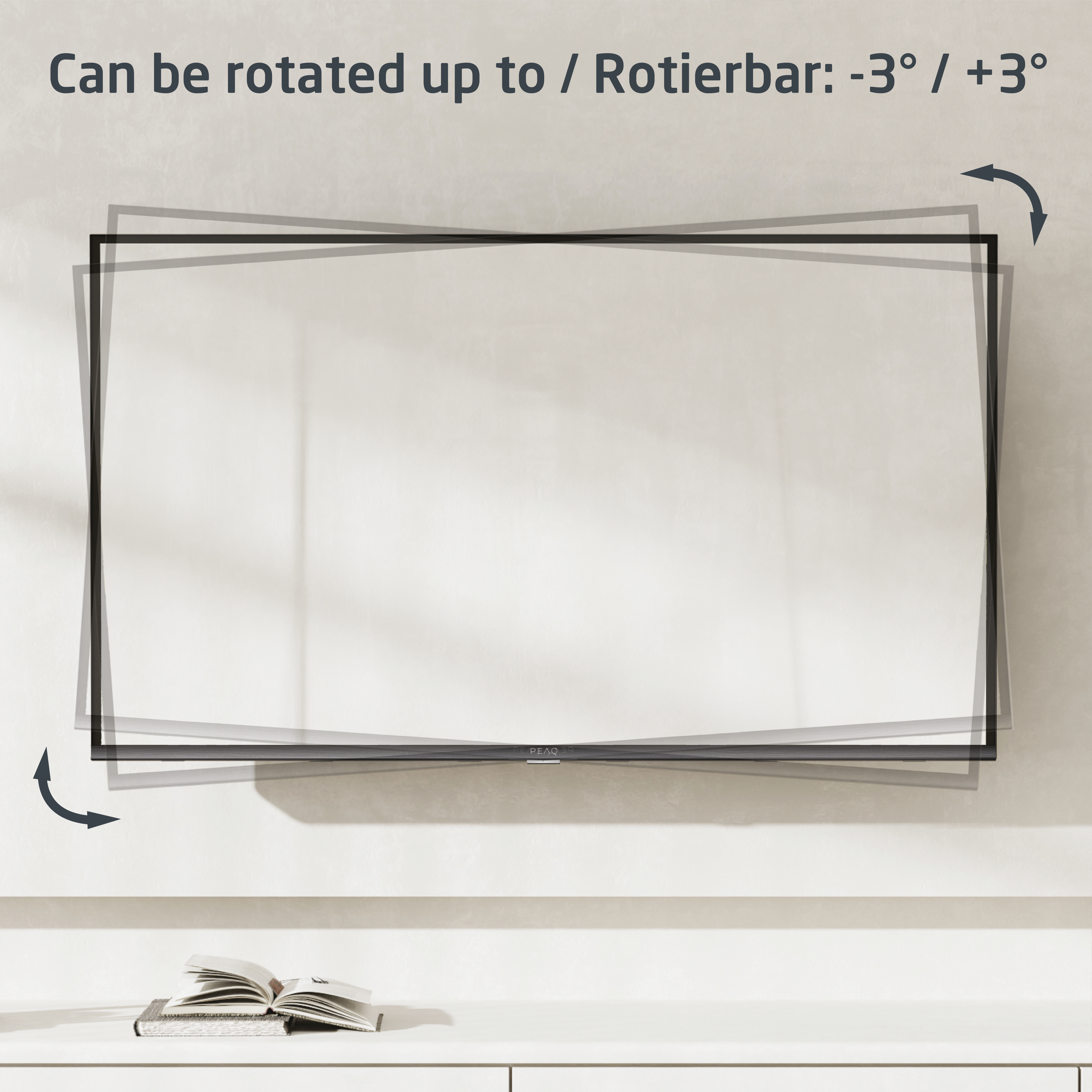 Telewizor można obracać o -3° do +3°.