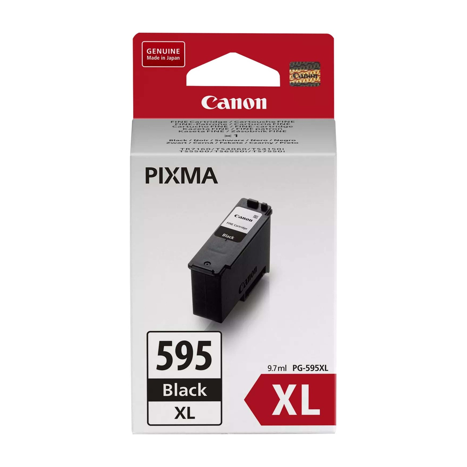Cartuccia d'inchiostro FINE Canon Pixma PG-595XL Nero XL. La confezione contiene una cartuccia.