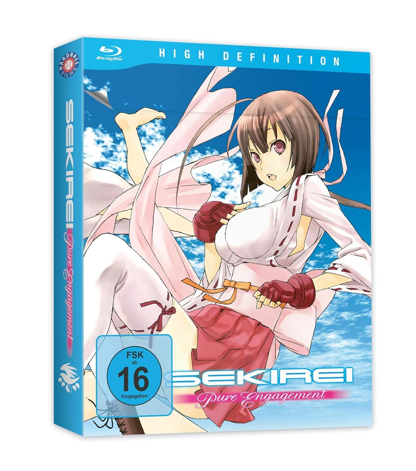 Anime-Blu-ray-Hülle mit einem Mädchen in weiß und rosa Kleidung, Himmel im Hintergrund.