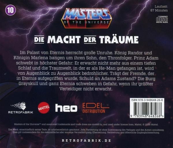 DVD-Rückseite von Masters of the Universe: Die Macht der Träume mit Logos und Text.