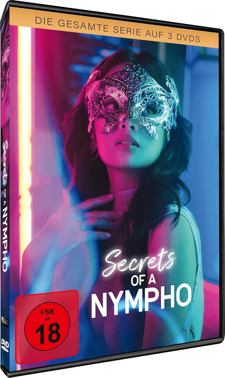 DVD-Hülle mit einer Frau in Maske, neonbeleuchtet. FSK 18.