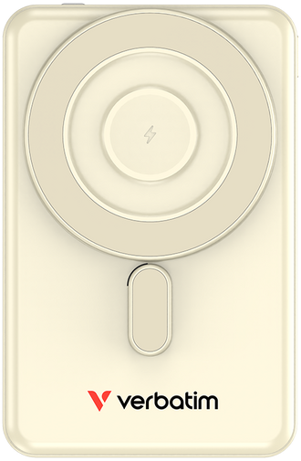 VERBATIM Charge 'n 'Go vezeték nélküli mágneses powerbank, 2xUSB-C, kitámasztó, 5000mAh, arany (32253)