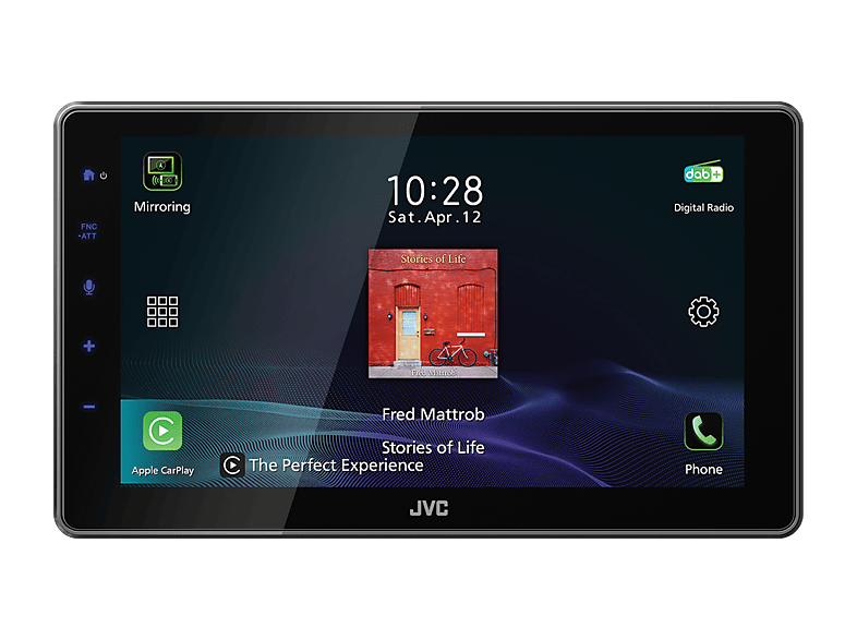 JVC KW-Z900DBW Digital Media Receiver mit 9 Zoll HD-Display mit "Floating Panel" und 1-DIN Einbaugehäuse; Moniceiver