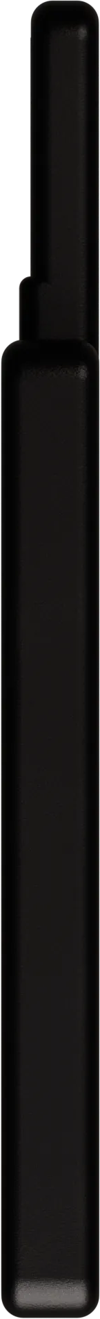 Eine schwarze Flasche mit einem schmalen Hals und einer Kappe.