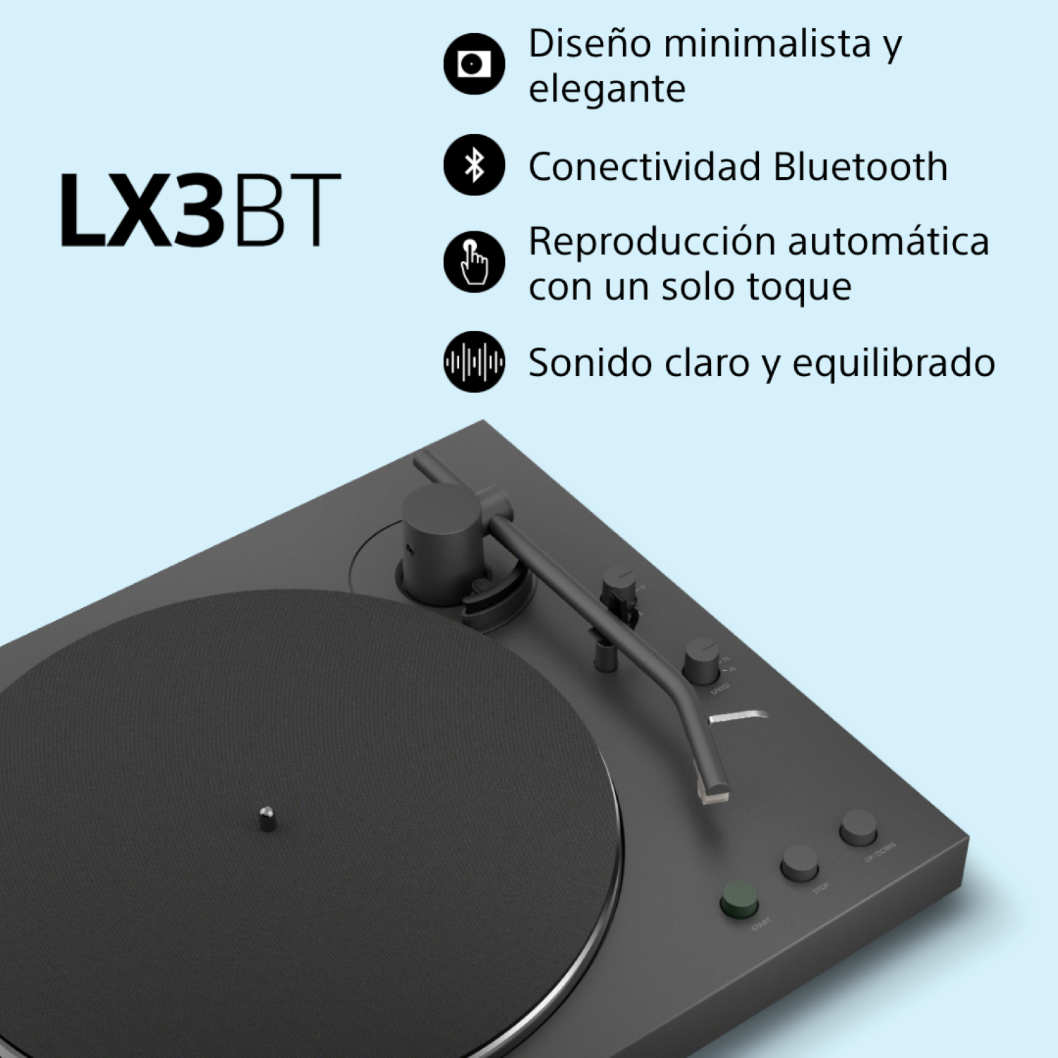 Diseño minimalista y elegante, Conectividad Bluetooth, Reproducción automática con un solo toque y Sonido claro y equilibrado