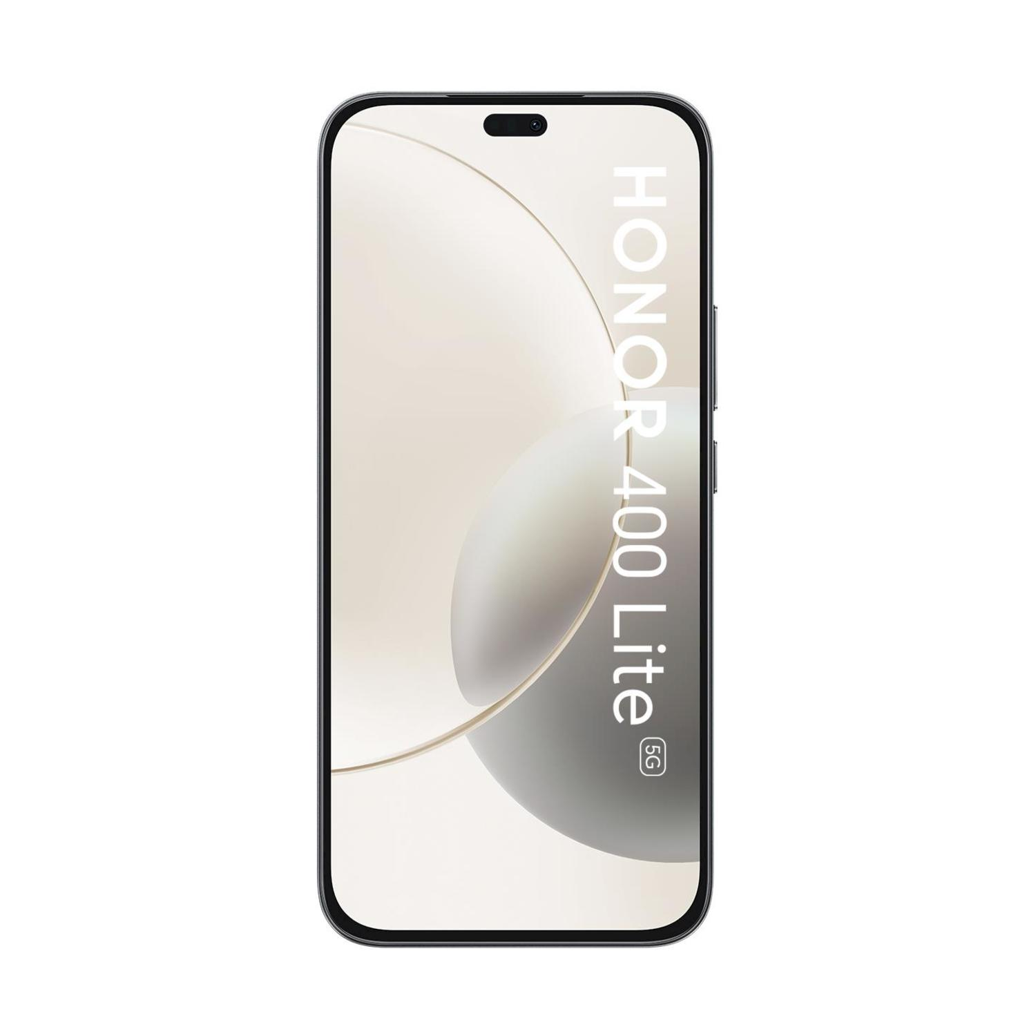 Uno smartphone Honor 40 Lite 5G nero su sfondo moderno.