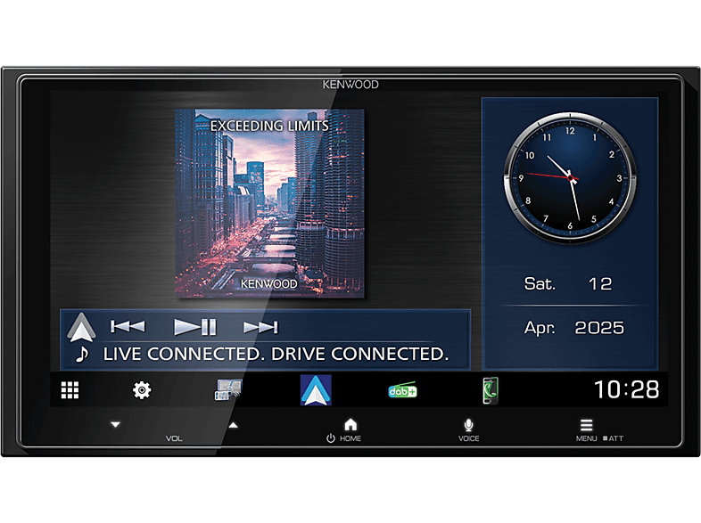 Kenwood DMX7525DABS 6,92-Zoll Digital Media Receiver mit HD-Display, kabelloser Smartphone Konnektivität (CarPlay, Android Auto) und Digitalradio DAB+; Moniceiver