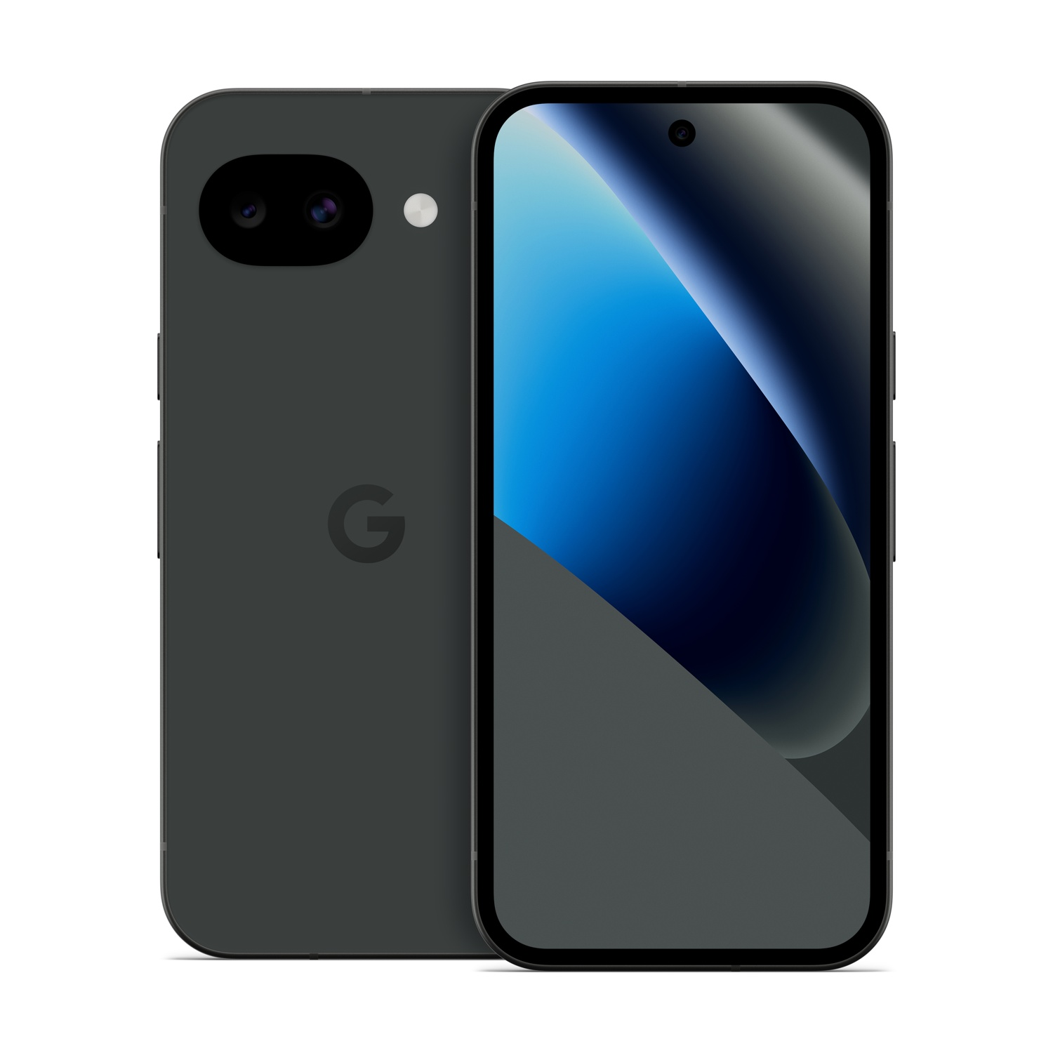 Uno smartphone scuro con logo Google e doppia fotocamera posteriore.