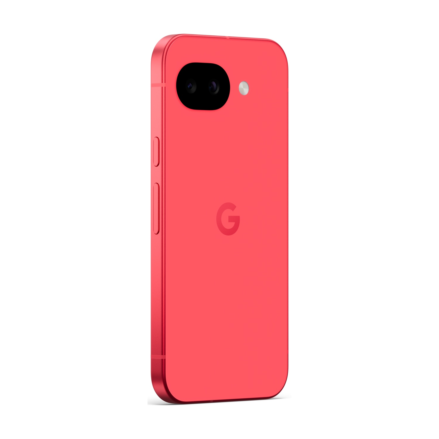 Uno smartphone Google Pixel rosso con due fotocamere e un logo G.
