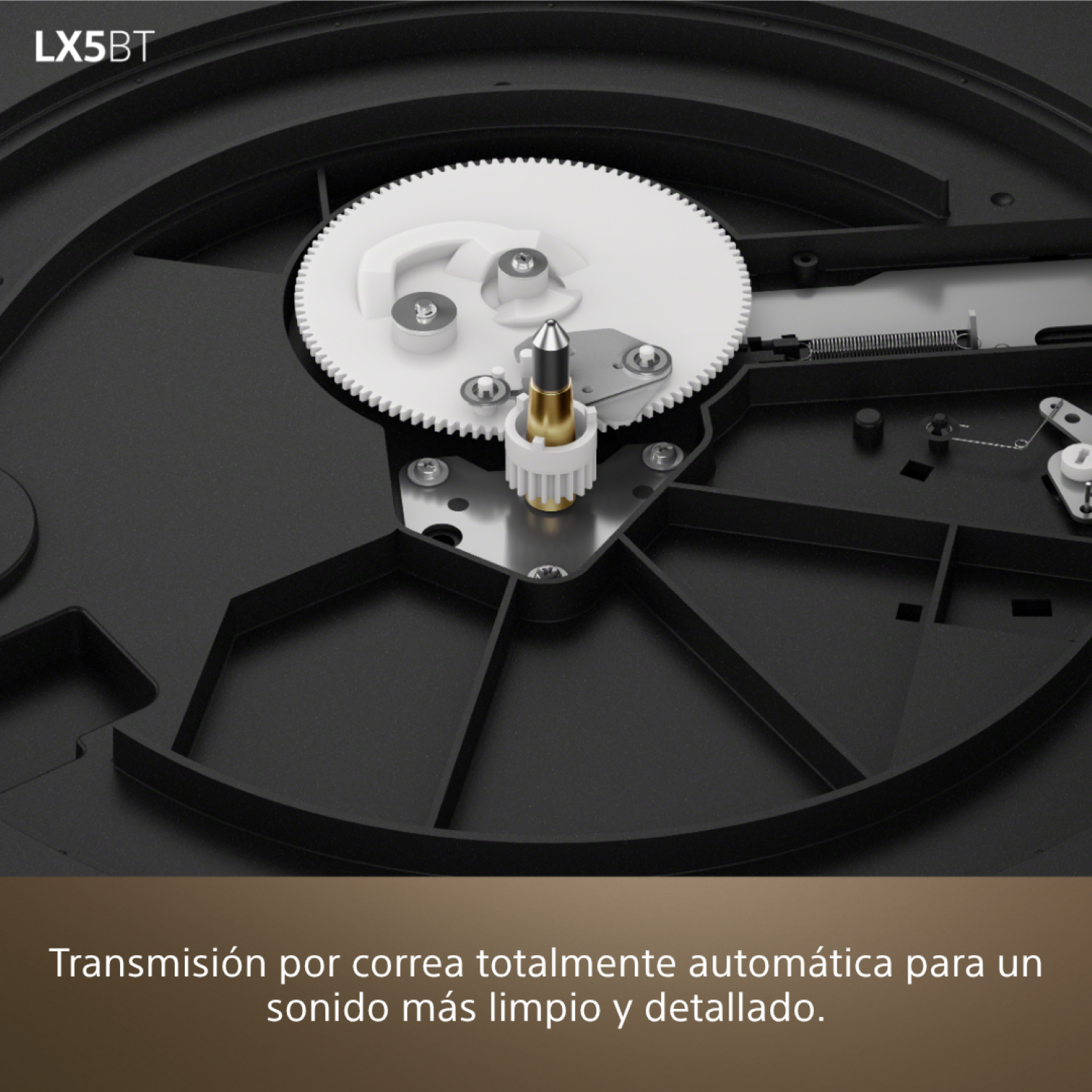 Transmisión por correa totalmente automática para un sonido más limpio y detallado.
