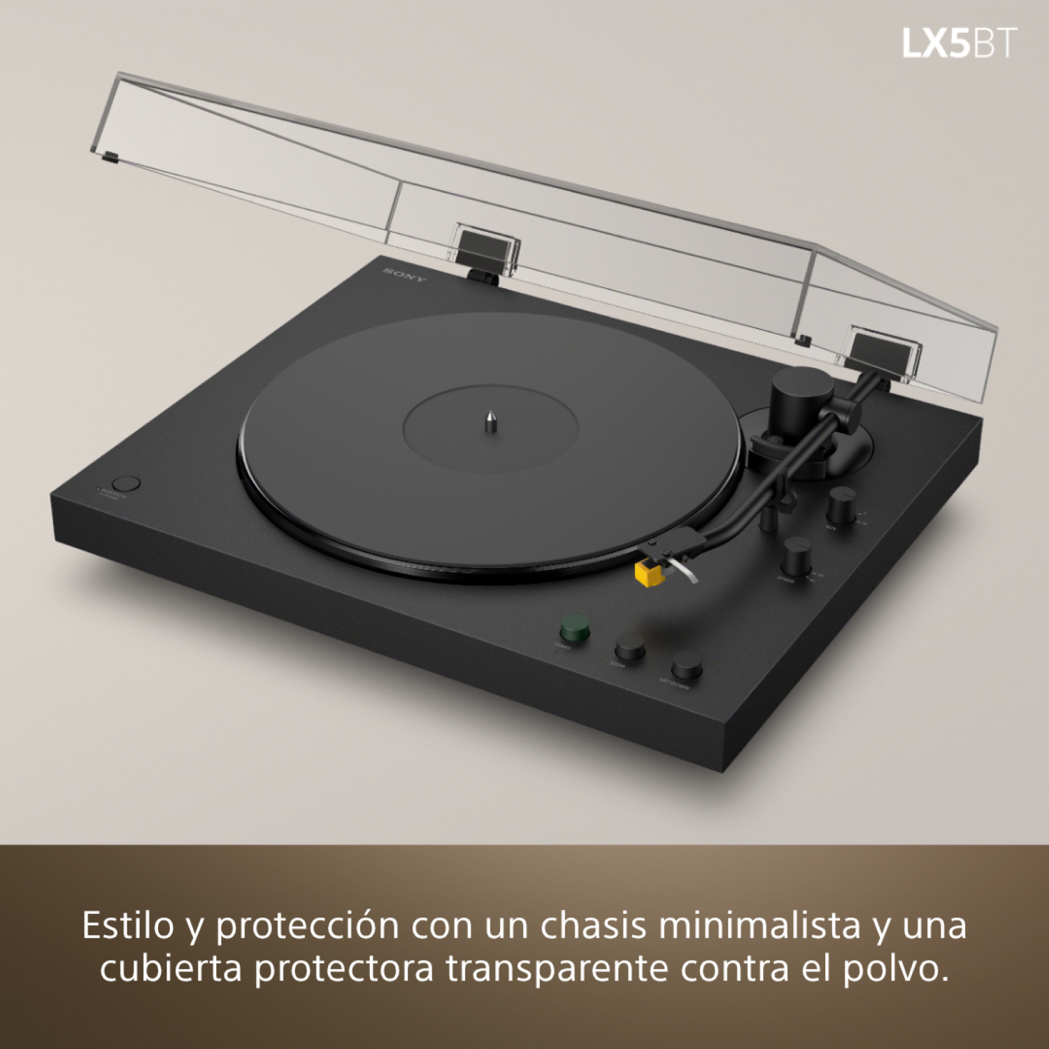 Estilo y protección con un chasis minimalista y una cubierta protectora transparente contra el polvo.