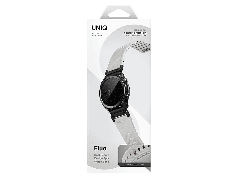 Pasek magnetyczny UNIQ Fluo do Garmin Quick Release 22mm i QuickFit Szary – zdjęcie 3