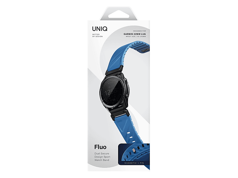 Pasek magnetyczny UNIQ Fluo do Garmin Quick Release 22mm i QuickFit Niebieski – zdjęcie 2
