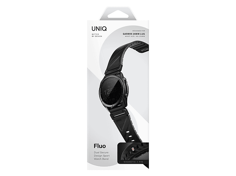 Pasek magnetyczny UNIQ Fluo do Garmin Quick Release 26mm i QuickFit Czarny – zdjęcie 2