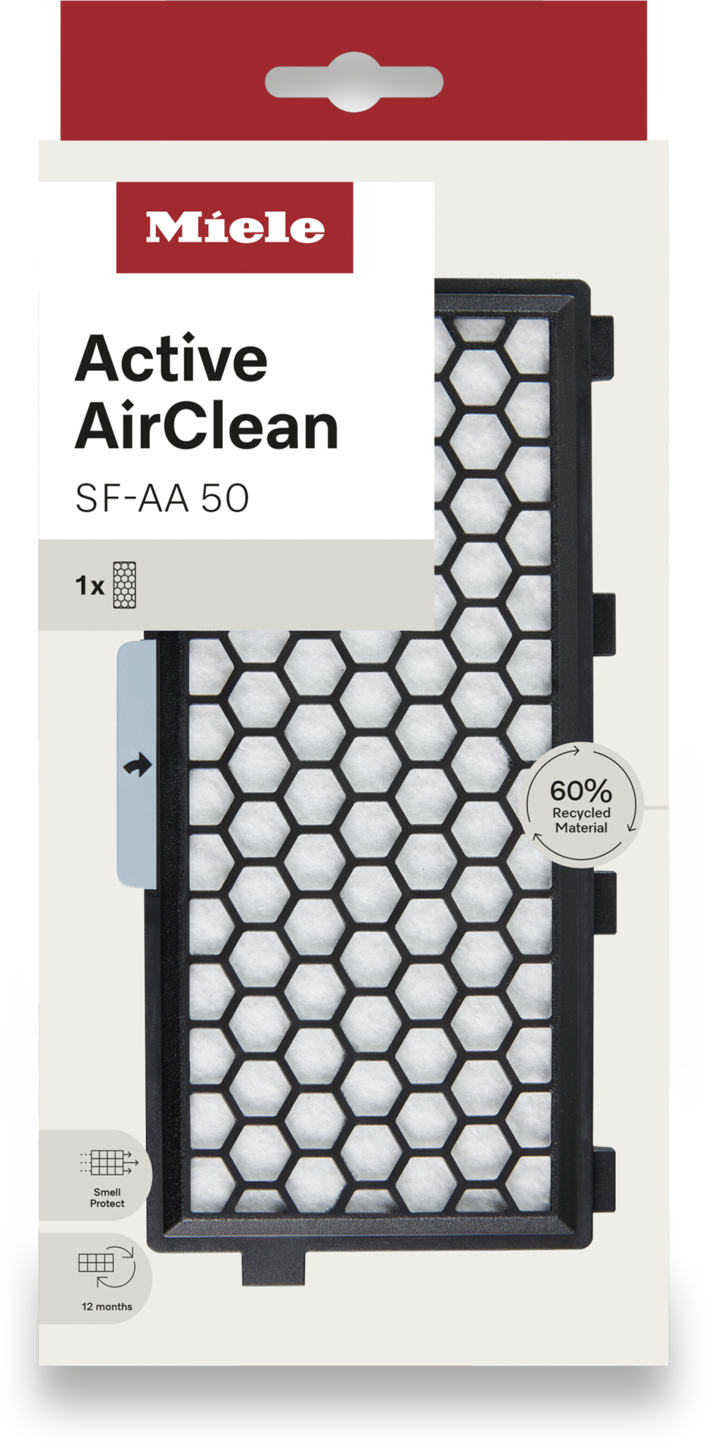 Miele Aktiv AirClean Filter SF-AA 50, 60% recycelt, für 12 Monate.