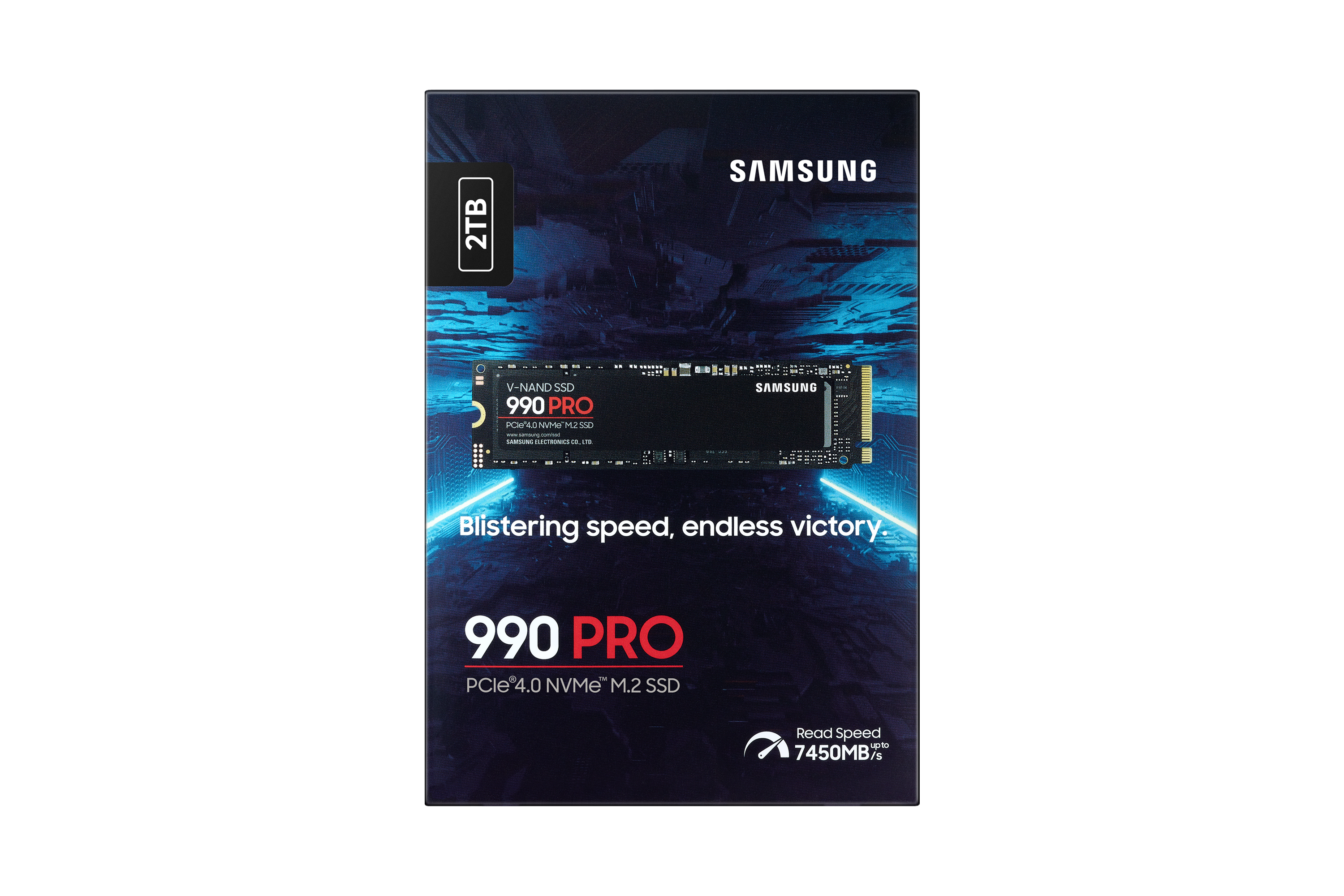 Dysk SSD Samsung 990 PRO 2TB M.2 PCIe 4.0 NVMe, prędkość odczytu 7450MB/s.