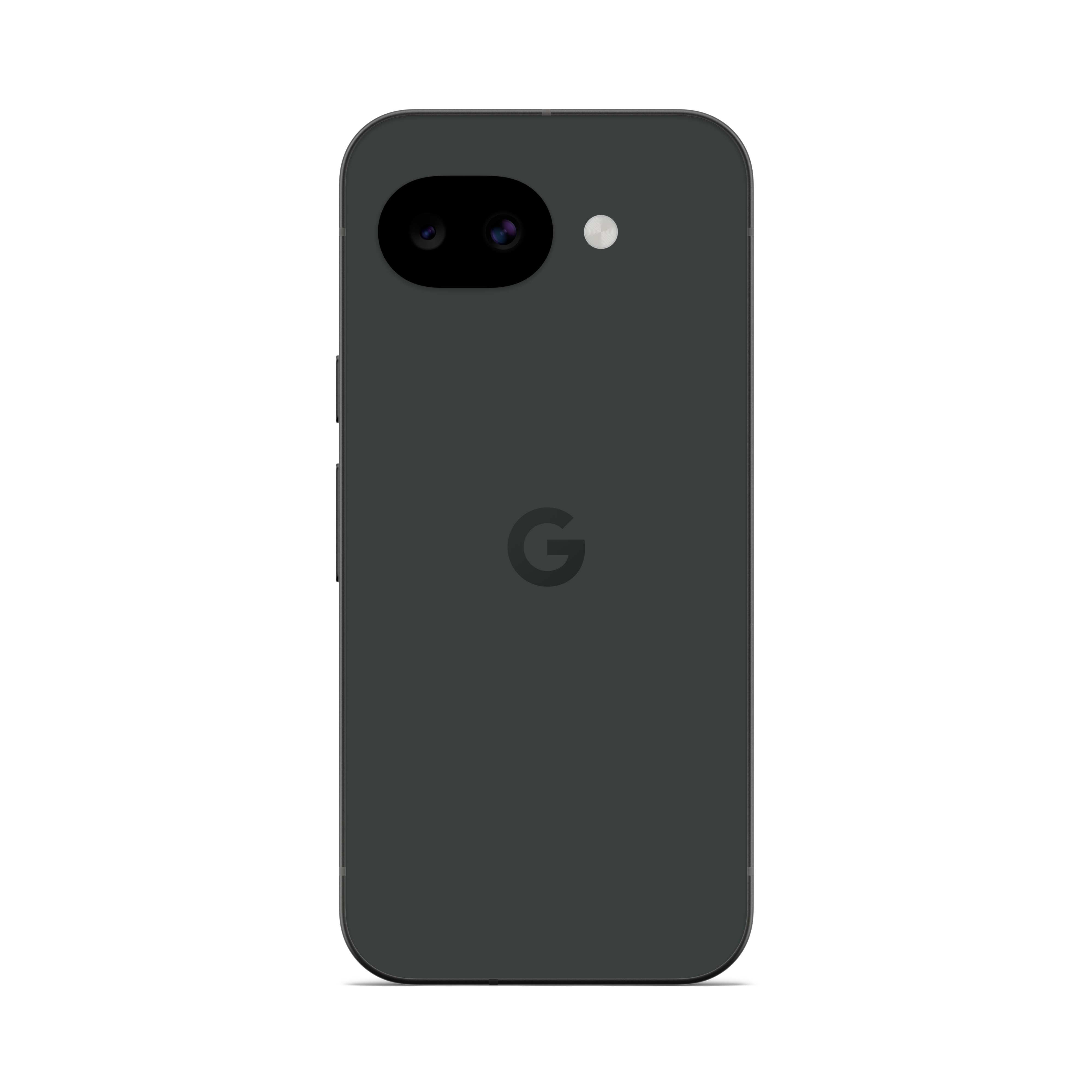 Dunkelgraues Google Pixel Smartphone von hinten mit Kamera und Blitz.