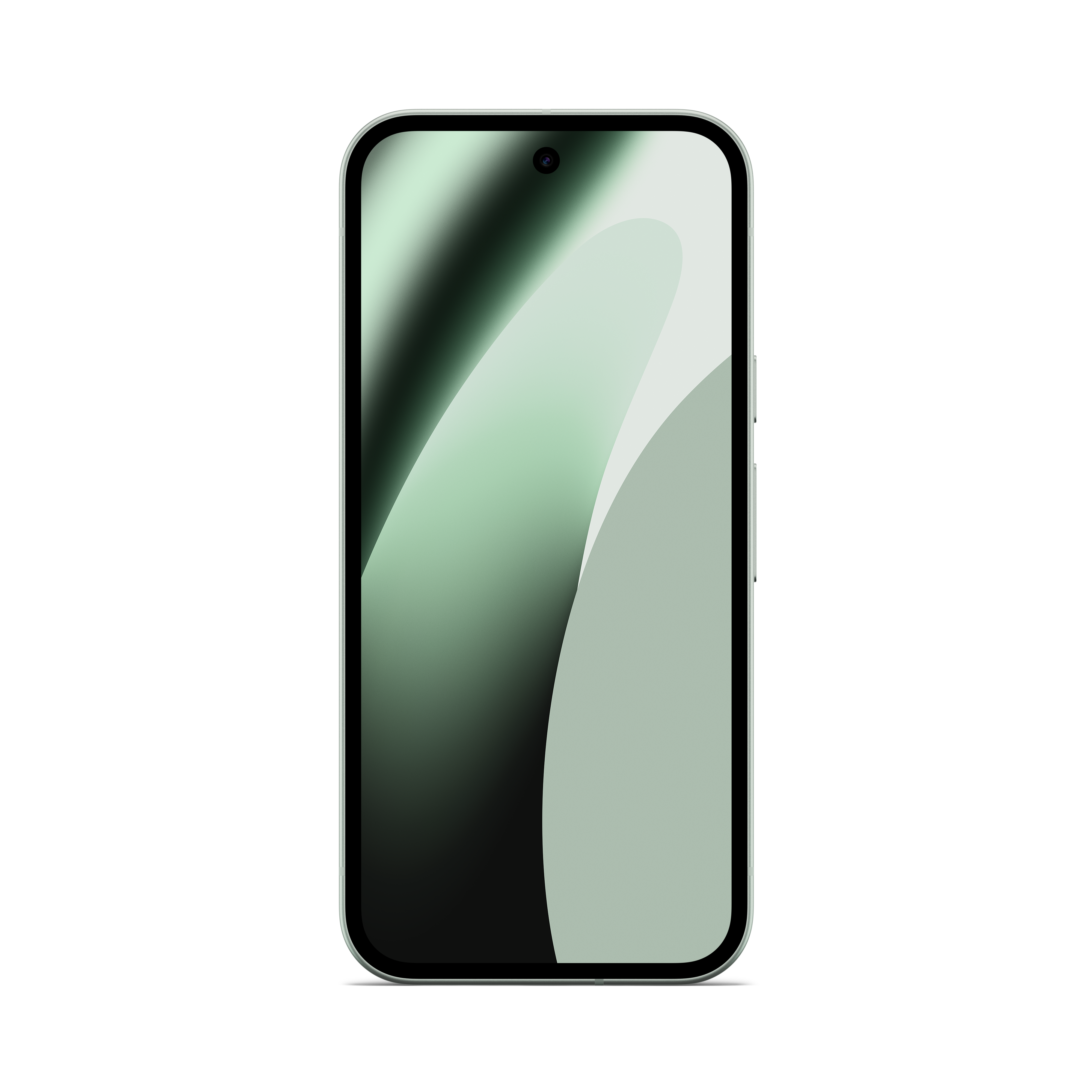 Ein modernes Smartphone mit einem abstrakten grünen Hintergrund.