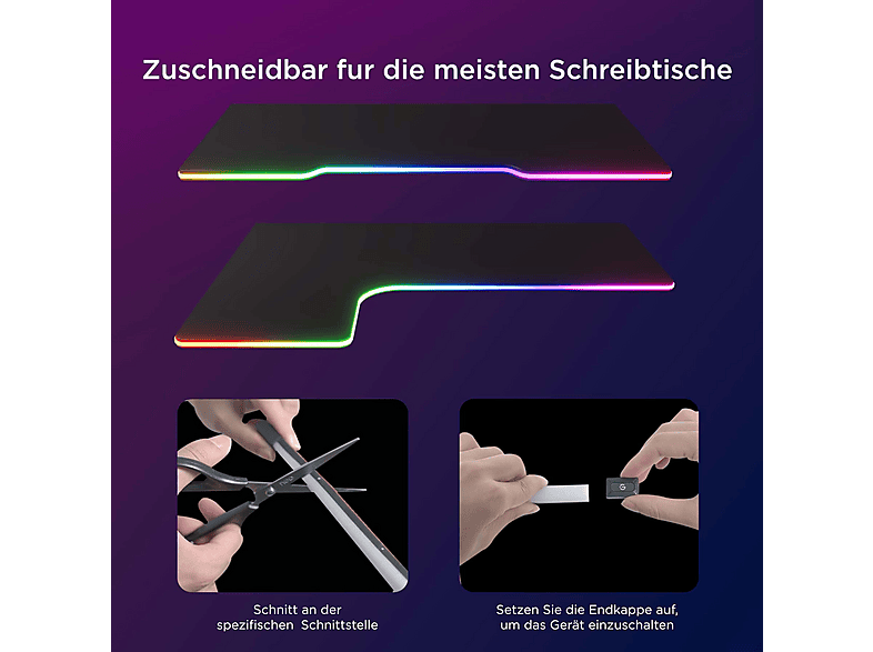 Thumbnail - GOVEE RGBIC Neon Lichterkette für Schreibtische 3 m, LED-Lichtleiste Mehrfarbig
