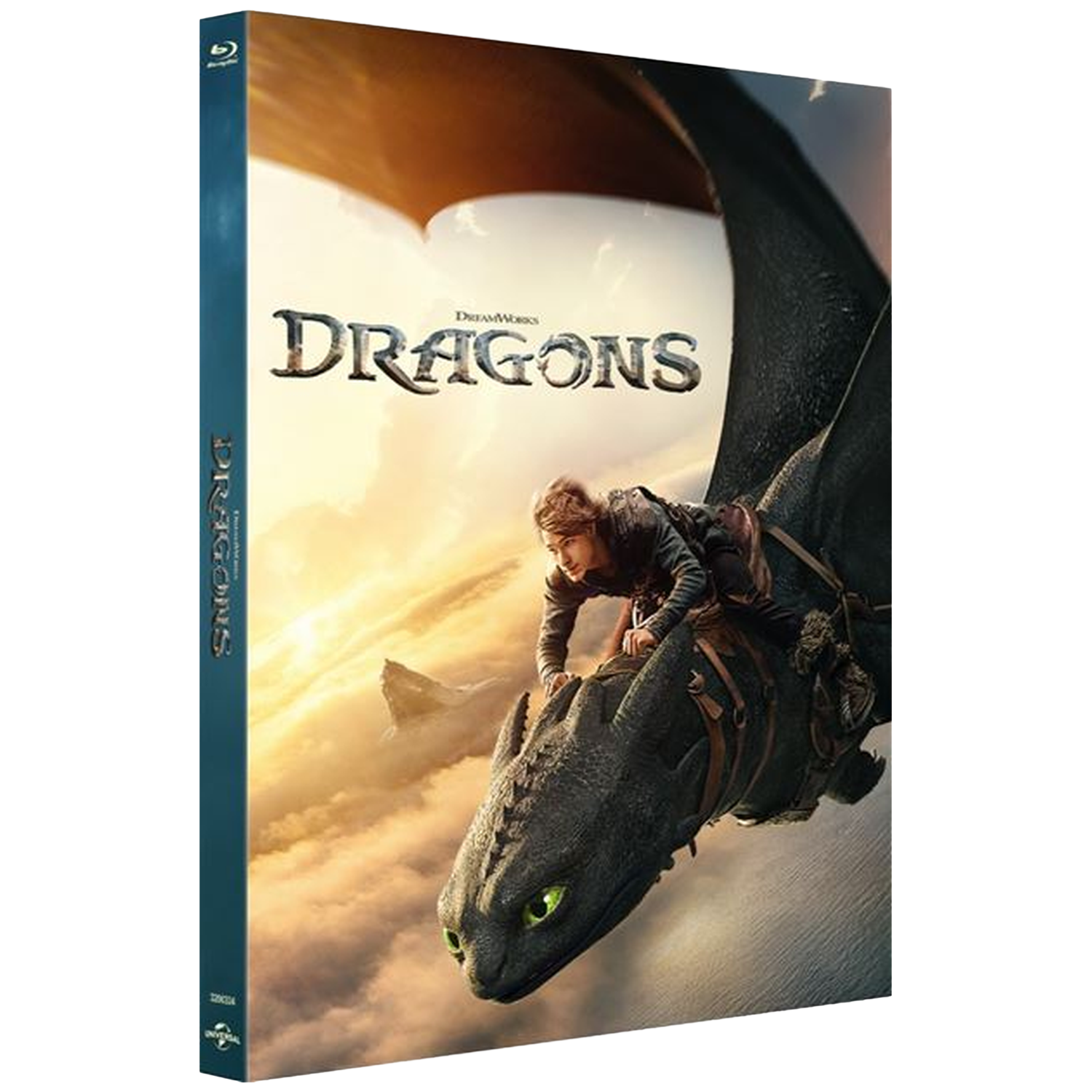 Hiccup monte Krokmou sur les nuages sur une couverture de film.