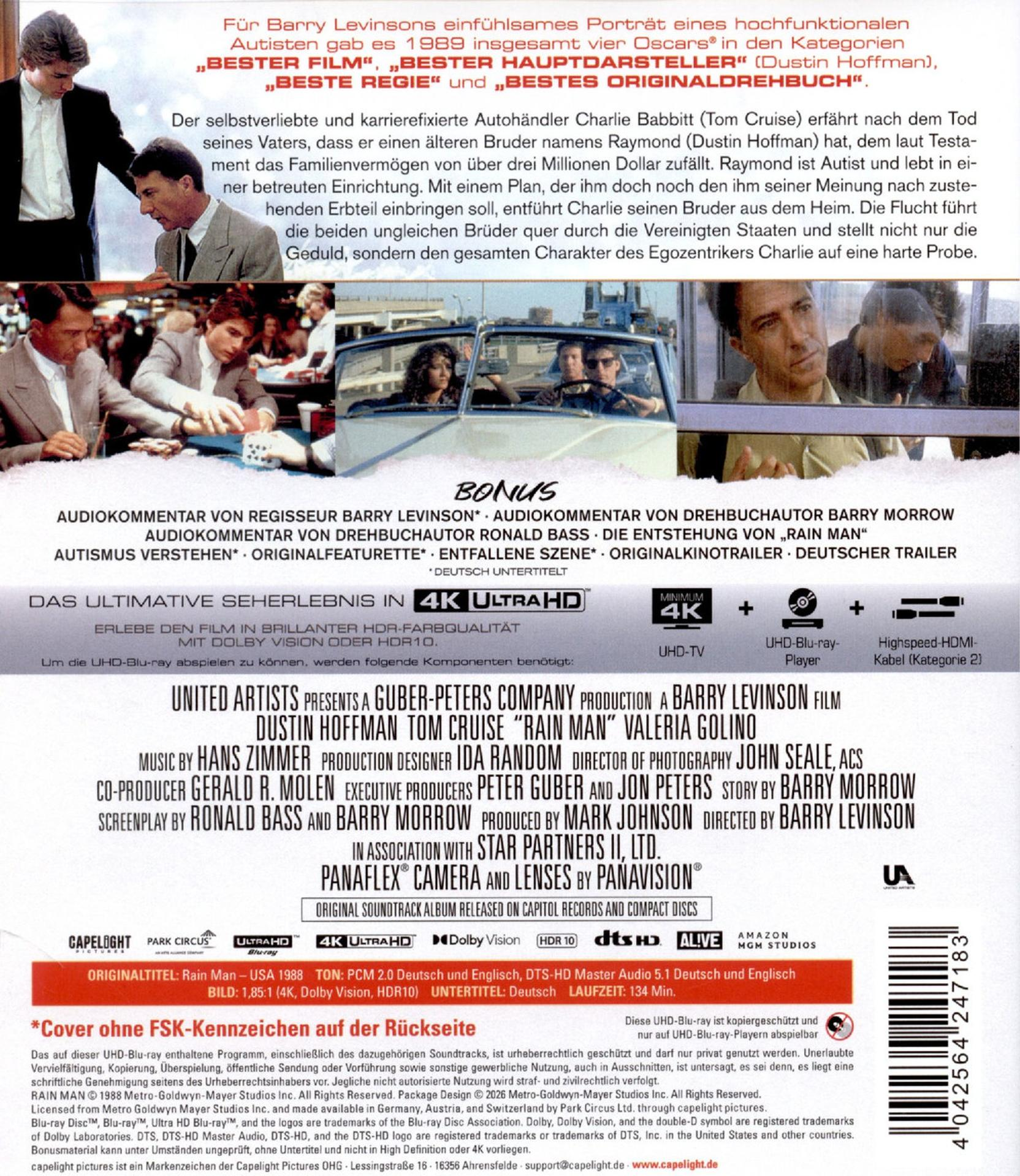 Filmcover mit Titeln, Schauspielern und technischen Details in Deutsch.