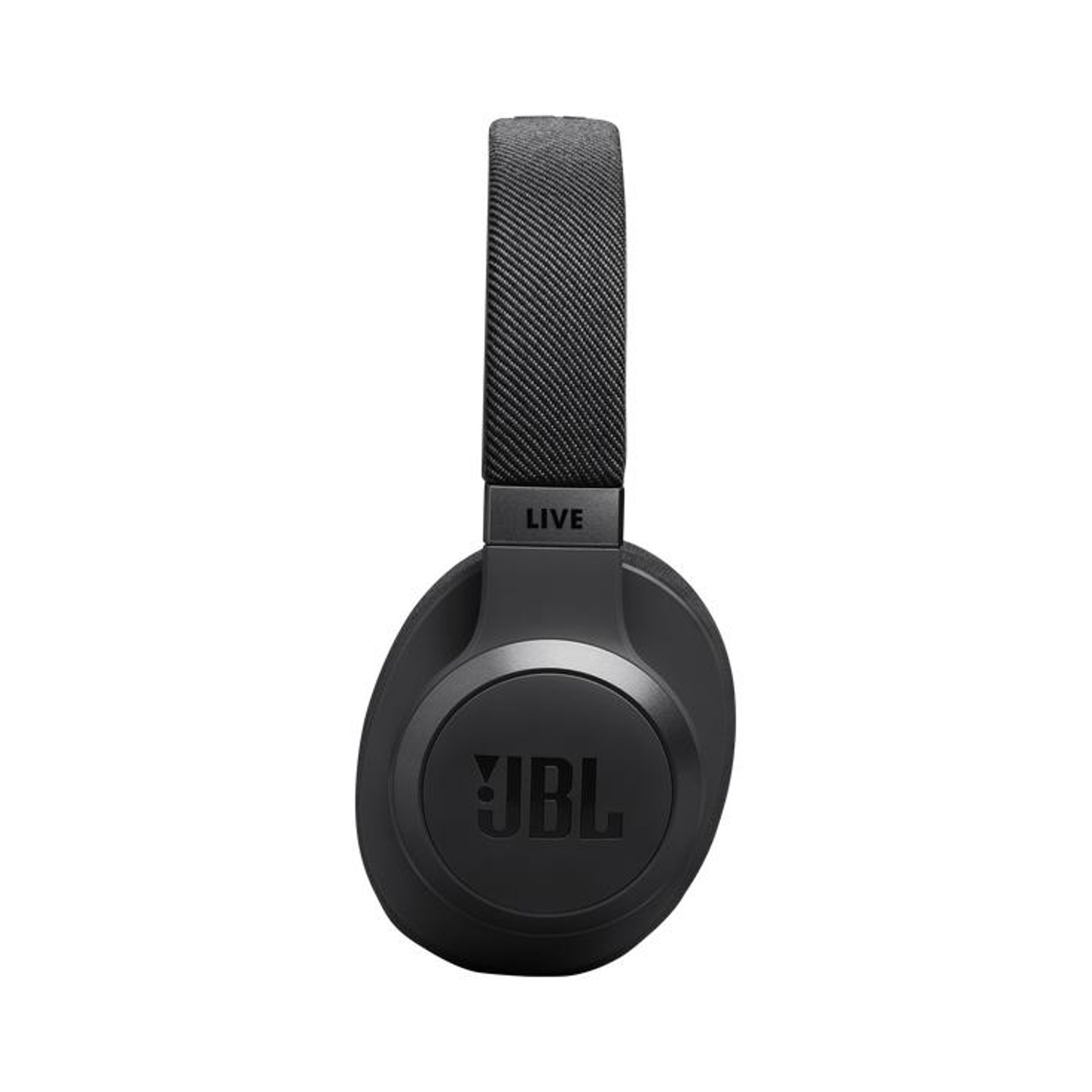 Cuffie JBL nere con archetto in tessuto e scritta "LIVE".