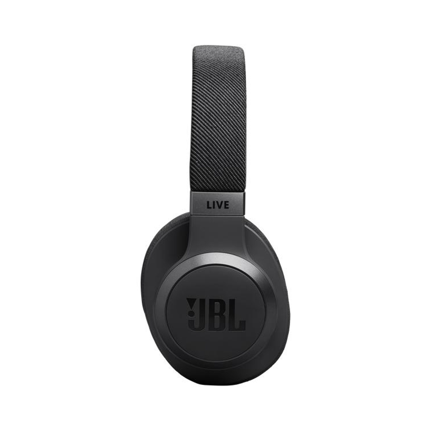 Cuffie JBL nere con fascia in tessuto e scritta "LIVE".