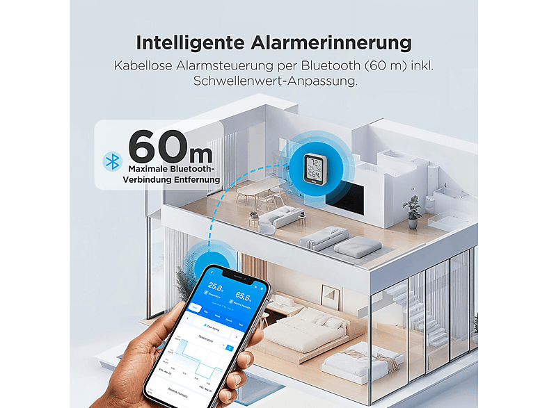 GOVEE Bluetooth mit Screen Thermo-Hygrometer, Schwarz
