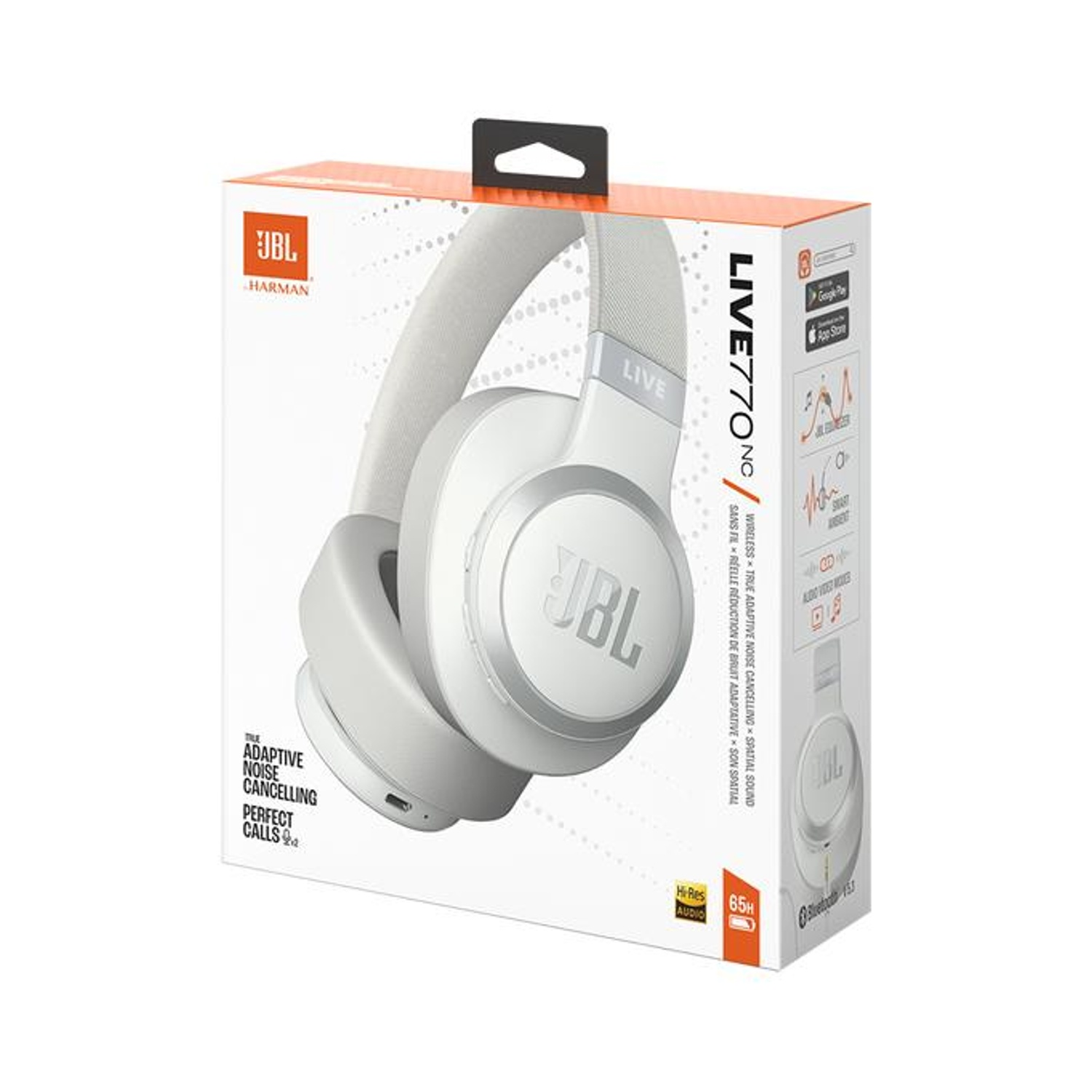 JBL LIVE 770NC CUFFIE WIRELESS, BIANCO | MediaWorld.it