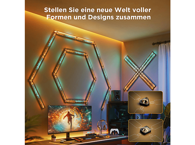 Thumbnail - GOVEE Erweiterung für LED Gaming Wandbeleuchtung 2er Pack, Erweiterungsset RGBIC, Farbe