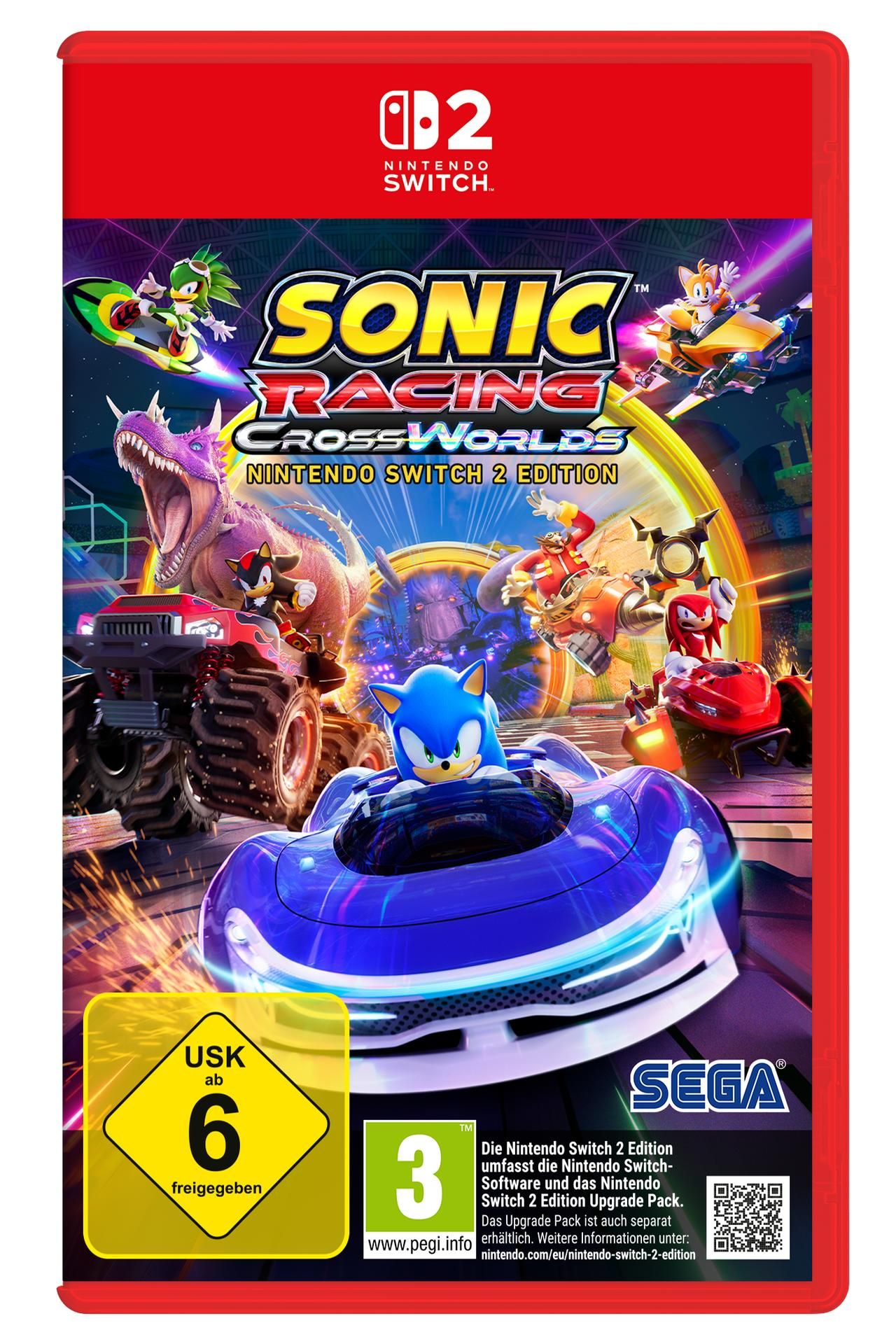 Sonic und Freunde rasen in bunten Fahrzeugen auf der Nintendo Switch.