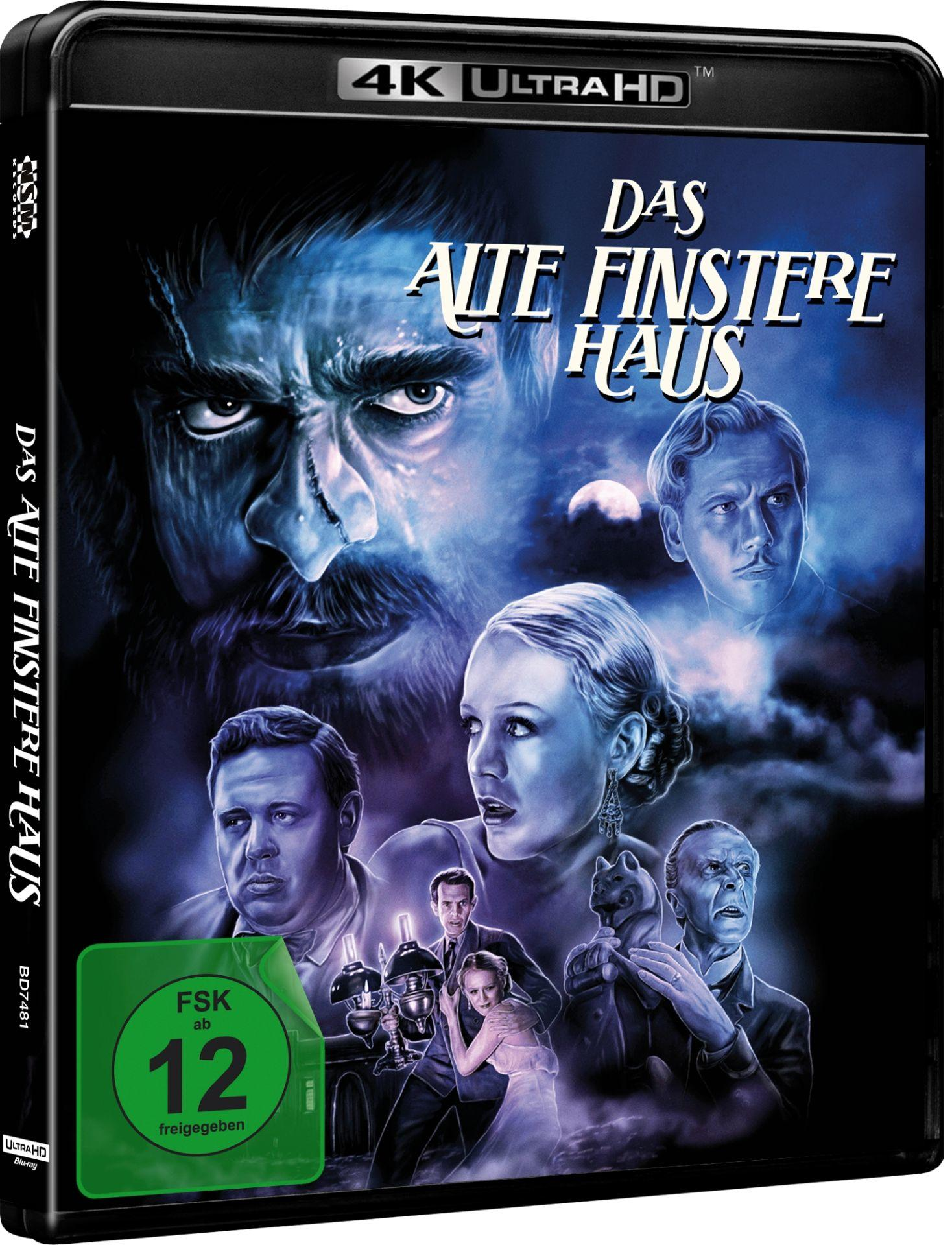 Blu-ray-Cover: "Das alte finstere Haus" mit Gesichtern und Mond. FSK 12.