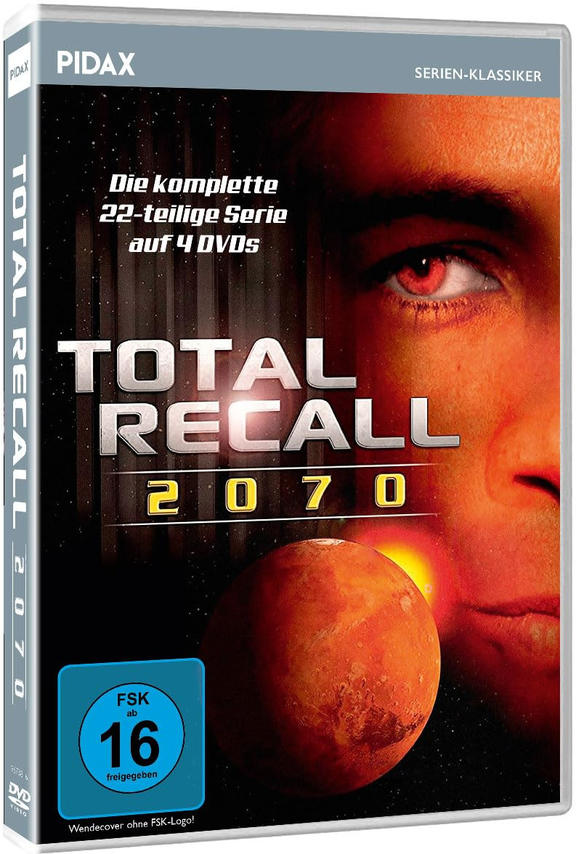 DVD-Hülle von Total Recall 2070, mit Mars und einem Auge.