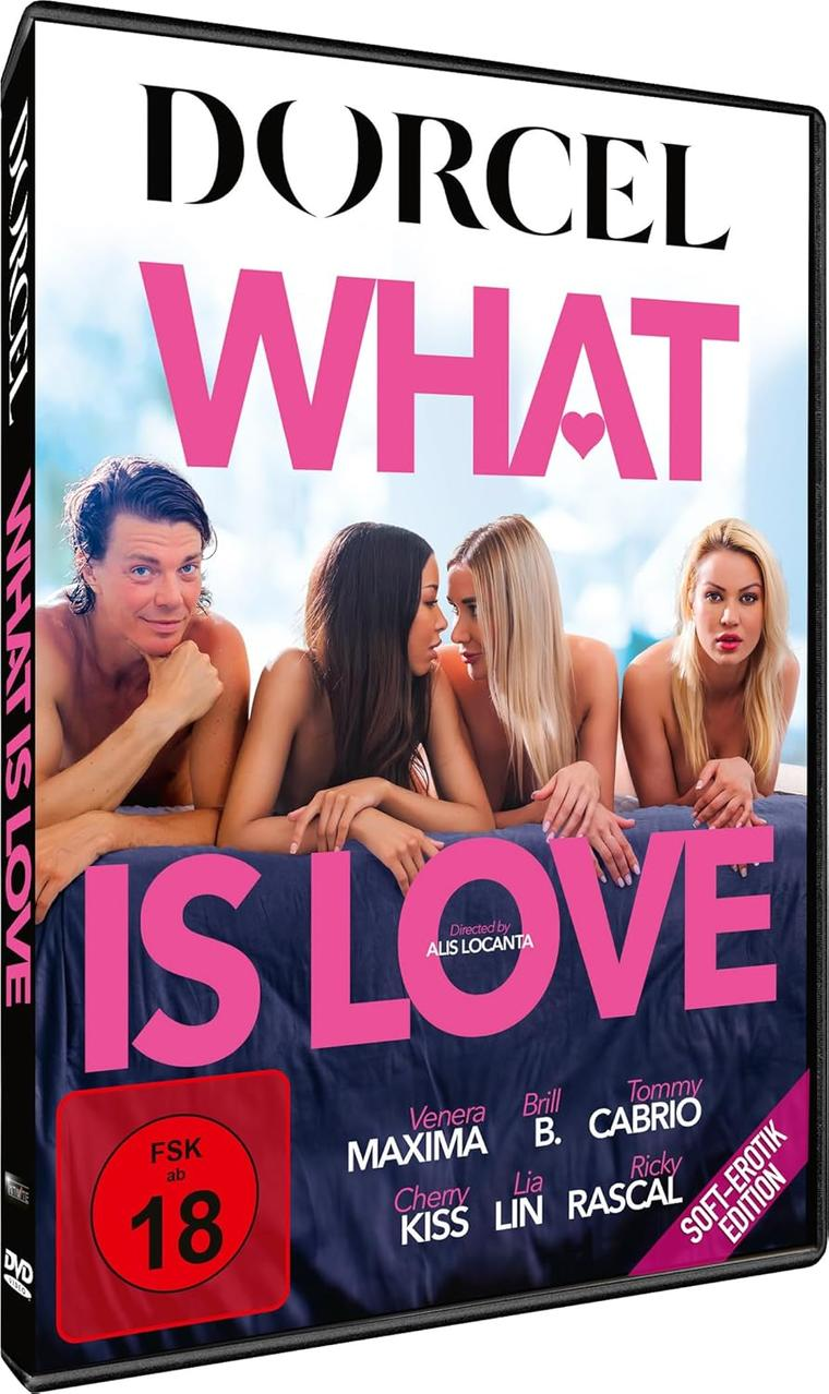 DVD-Cover mit vier Personen und Titel "WHAT IS LOVE". FSK 18 Siegel.