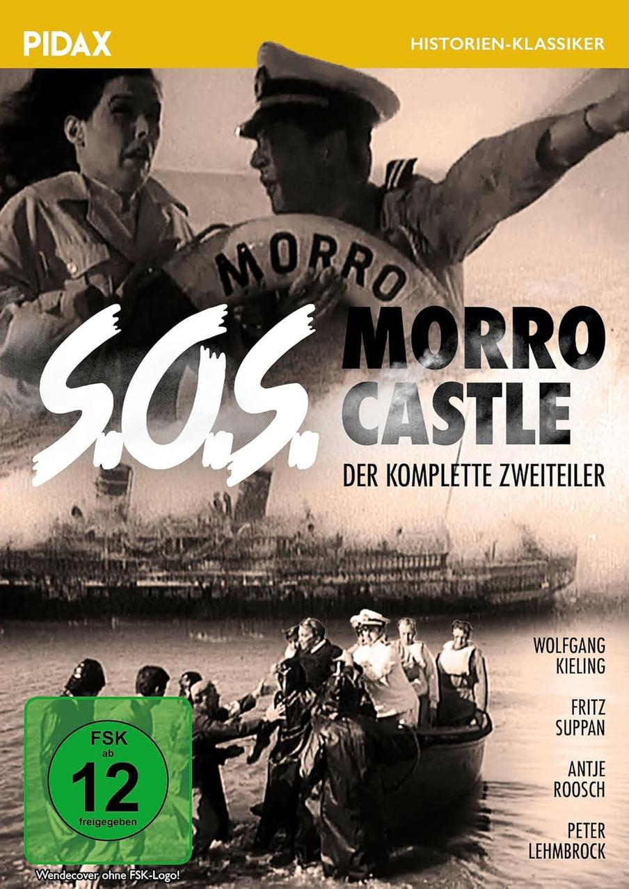 Filmplakat mit S.O.S. Morro Castle, Besatzung in einem Boot, FSK 12.