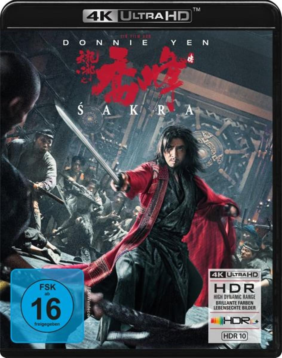 Donnie Yen kämpft mit einem Schwert gegen eine Gruppe von Kriegern. 4K Ultra HD.