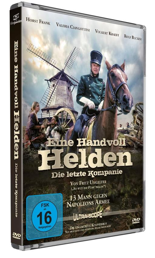 DVD-Cover mit Soldaten, Pferd und Windmühle. Titel: Eine Handvoll Helden