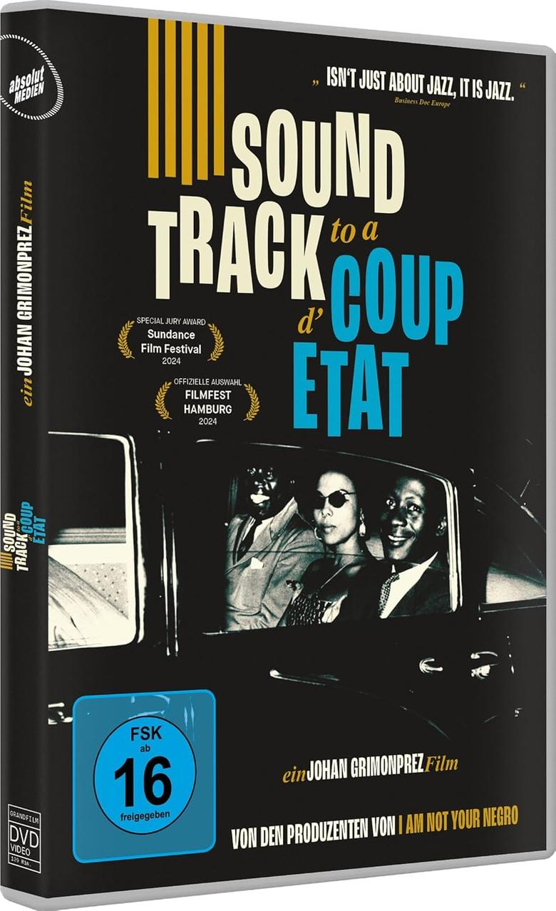 DVD-Cover: Soundtrack to a Coup d'Etat mit drei Personen im Auto. FSK 16.