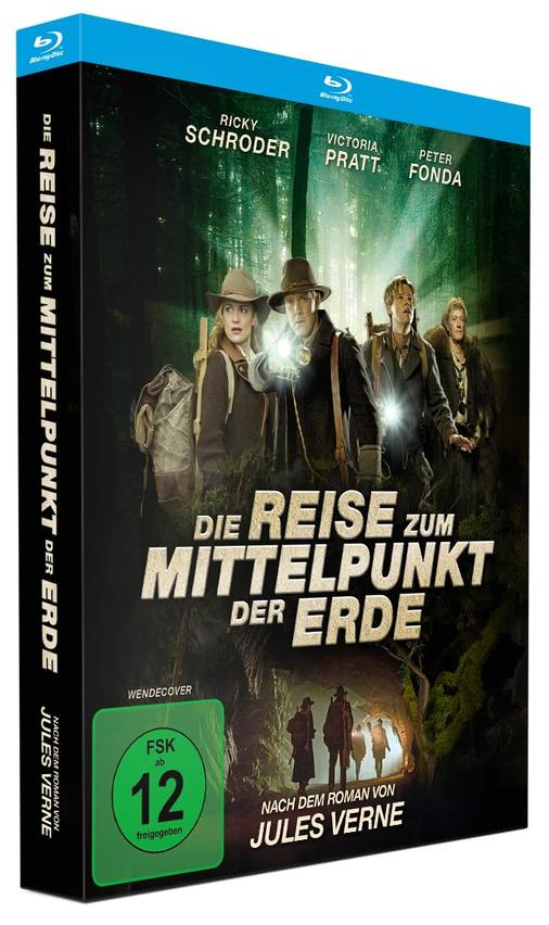 Blu-ray-Hülle: "Die Reise zum Mittelpunkt der Erde" mit Schauspielern und Wald-Szene.